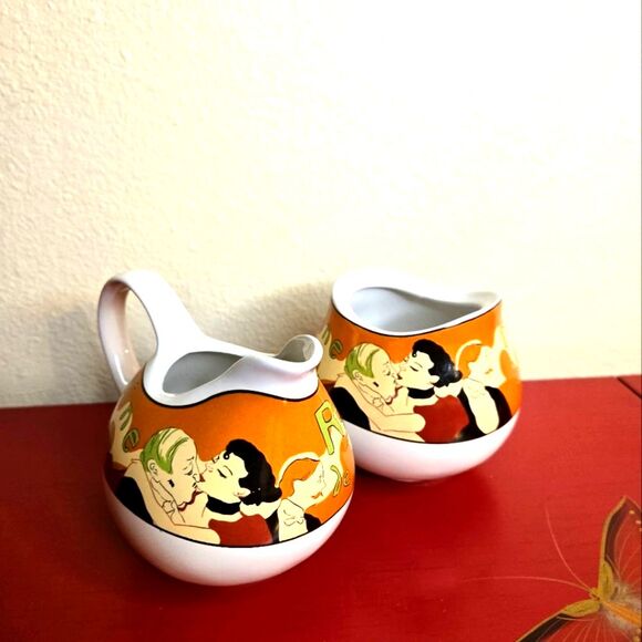 Cabaret by Sango Creamer and Sugar Bowl (No Lid) Mid Century